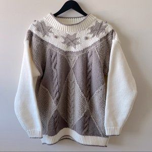 Vintage Knitted by hand Crewneck Sweater